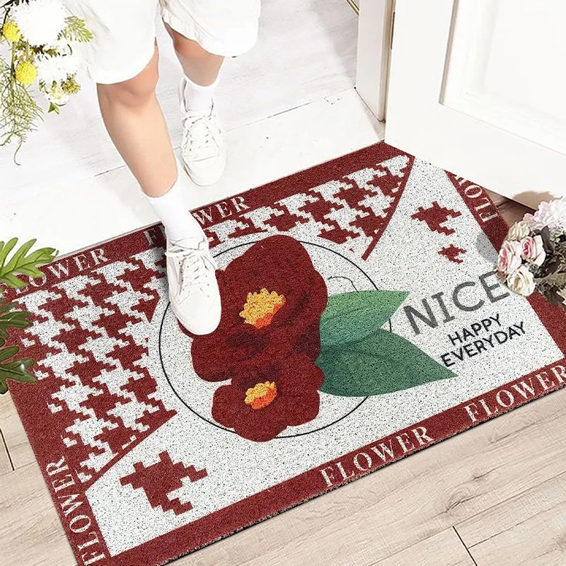 

Hallway Creative Design Door Mat Carpet Anti-slip Mat PVC Silk Loop Can Be Cut Custom Home Mat Carpet Small Size Entrance Porch