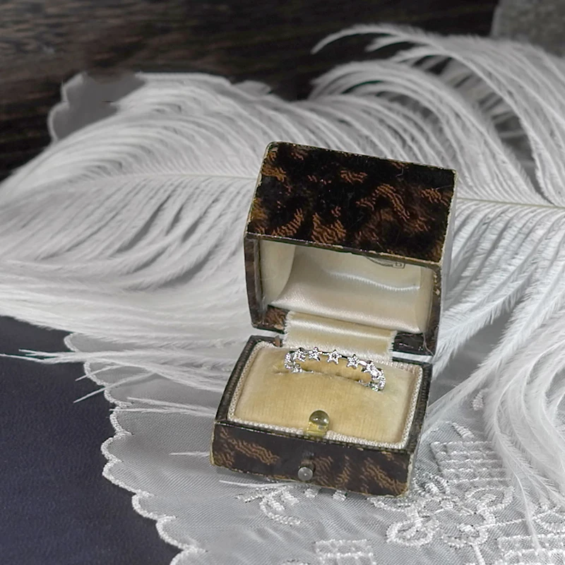 Милое женское кольцо с маленьким циркониевым камнем, винтажное обручальное кольцо с Серебряной звездой 925 пробы, ювелирные изделия, обручальные кольца для женщин