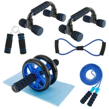 Ab Roller Abdominal Exercise Jump Wheel Rope Roller Push up Rack Resistance With Mat Gym Exercise Fitness Gym Workout Equipment