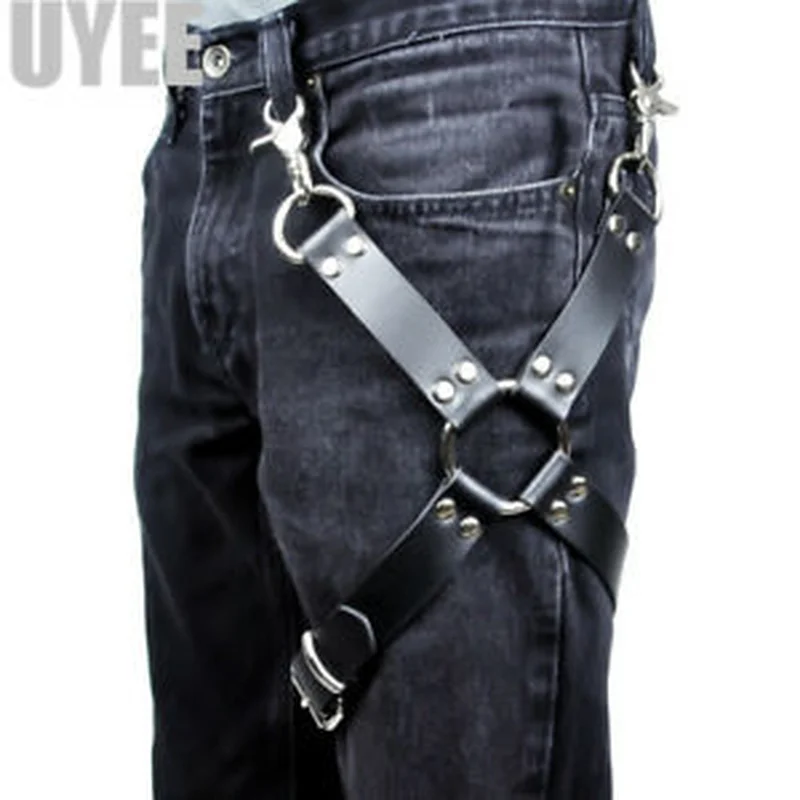 

Unisex Leather Body Bondage Thigh Leg Garters Belt Harness Punk Trousers Straps