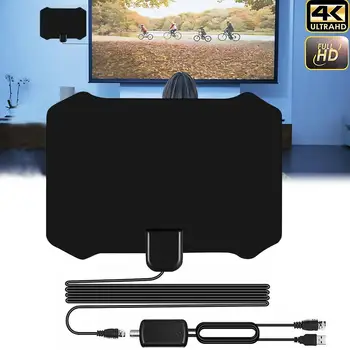 

HJ0003 200 Miles 20DB Antenna for Digital 1080P 4K HDTV Aerial with Amplifier 200 Miles Range Coaxial Cable 3.7m Long