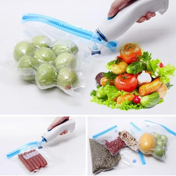 

Portable Wireless Handheld Vacuum Sealer With 5 Pieces Reusable Food Vacuum Sealers Bags,Small Kitchen Appliance For Food Preser