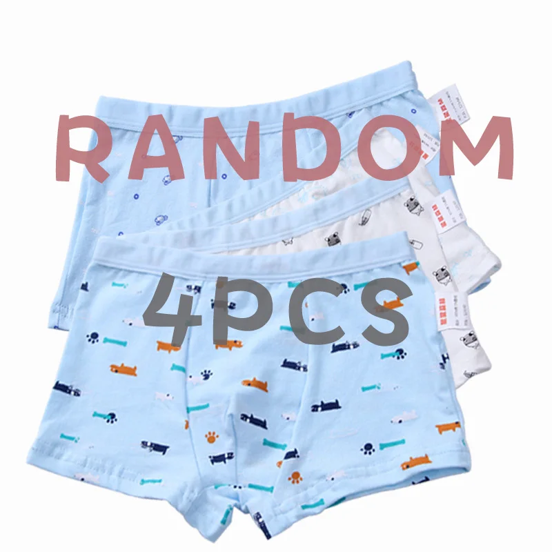 random colors Детское нижнее белье для мальчиков детские шорты с героями мультфильмов, трусики для маленьких мальчиков, хлопковые трусы с принтом для подростков, 4 шт./партия, От 2 до 12 лет, Лидер продаж - Цвет: random colors