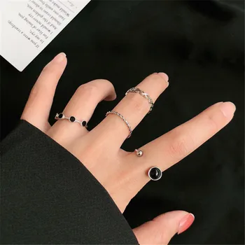

4 pcs Open joint Ring Combination Bohemian Geometric Joint Ring Set for Women Personality Design Ring Set Party Jewelry Gift