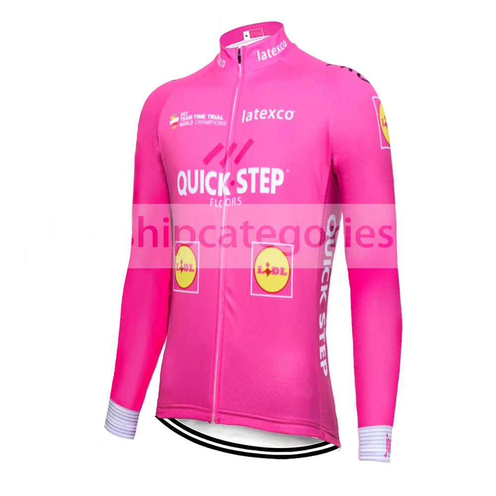 Новинка tenue cycliste homme QUICK STEP Team, велосипедная футболка с длинным рукавом, Майо invierno ciclismo hombre, велосипедная зимняя рубашка - Цвет: no fleece 1