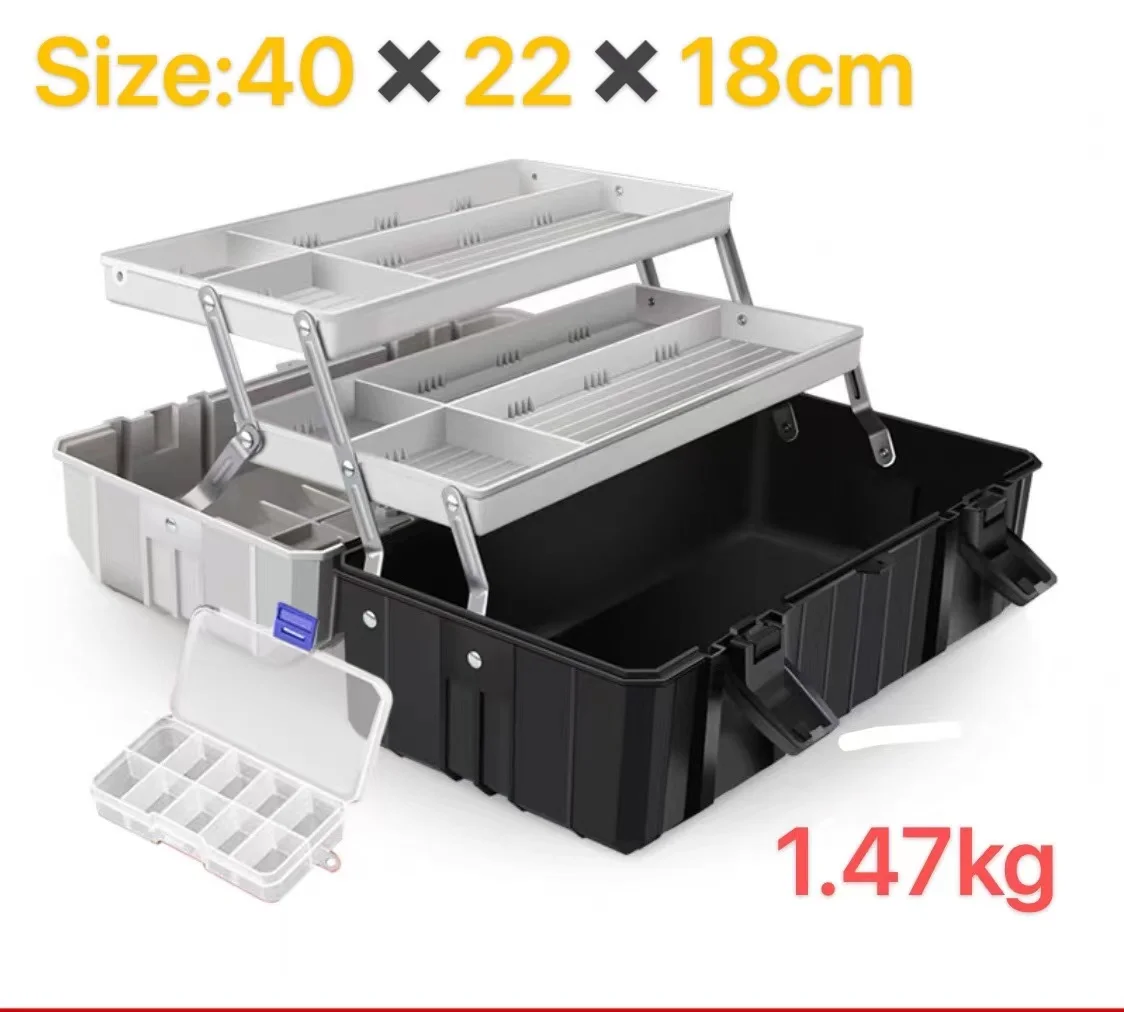 mini tool bag Household maintenance tools portable electrician box multi-function three-layer folding hardware tool box car storage box tool chest with tools Tool Storage Items