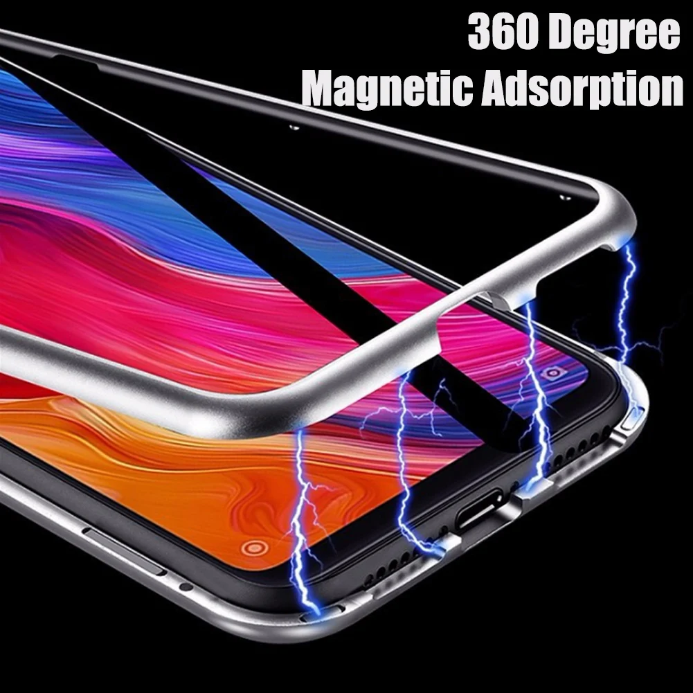 

Magnetic Adsorption Tempered Glass Phone Case for Xiaomi Redmi 5 6 7 Pro 360 Protection Metal Frame Bumper Shell for Redmi Capa