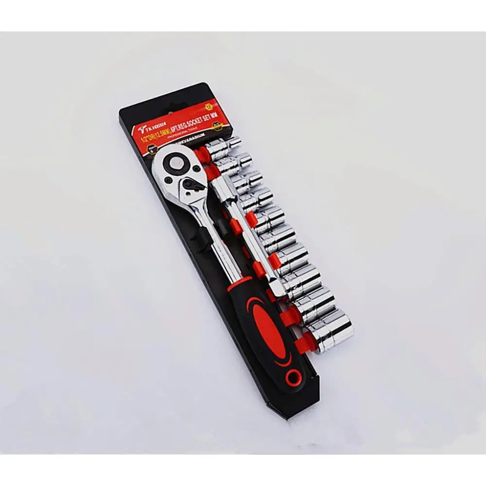 

12Pcs 1/4-Inch Socket Wrench Set Cr-V Drive Ratchet Wrench Spanner For Bicycle Motorcycle Car Repairing Tool Set