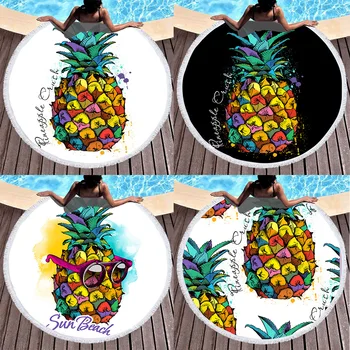 

Round Fruits Beach Towel Beach Towels for Adults Microfiber Towel Easy to Cleaning Yoga Mat Beach Swimming Sun Beach Blanket