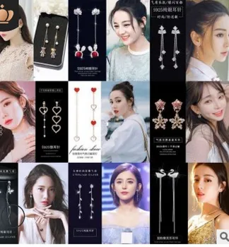 

fashion crystal diamond wedding bride drop lady's tassels earrings