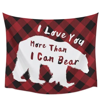 

Happy Valentine'S Day I Love You More Than I Can Bear Wall Tapestry Home Decoration Wall Hanging for Bedroom Living Room