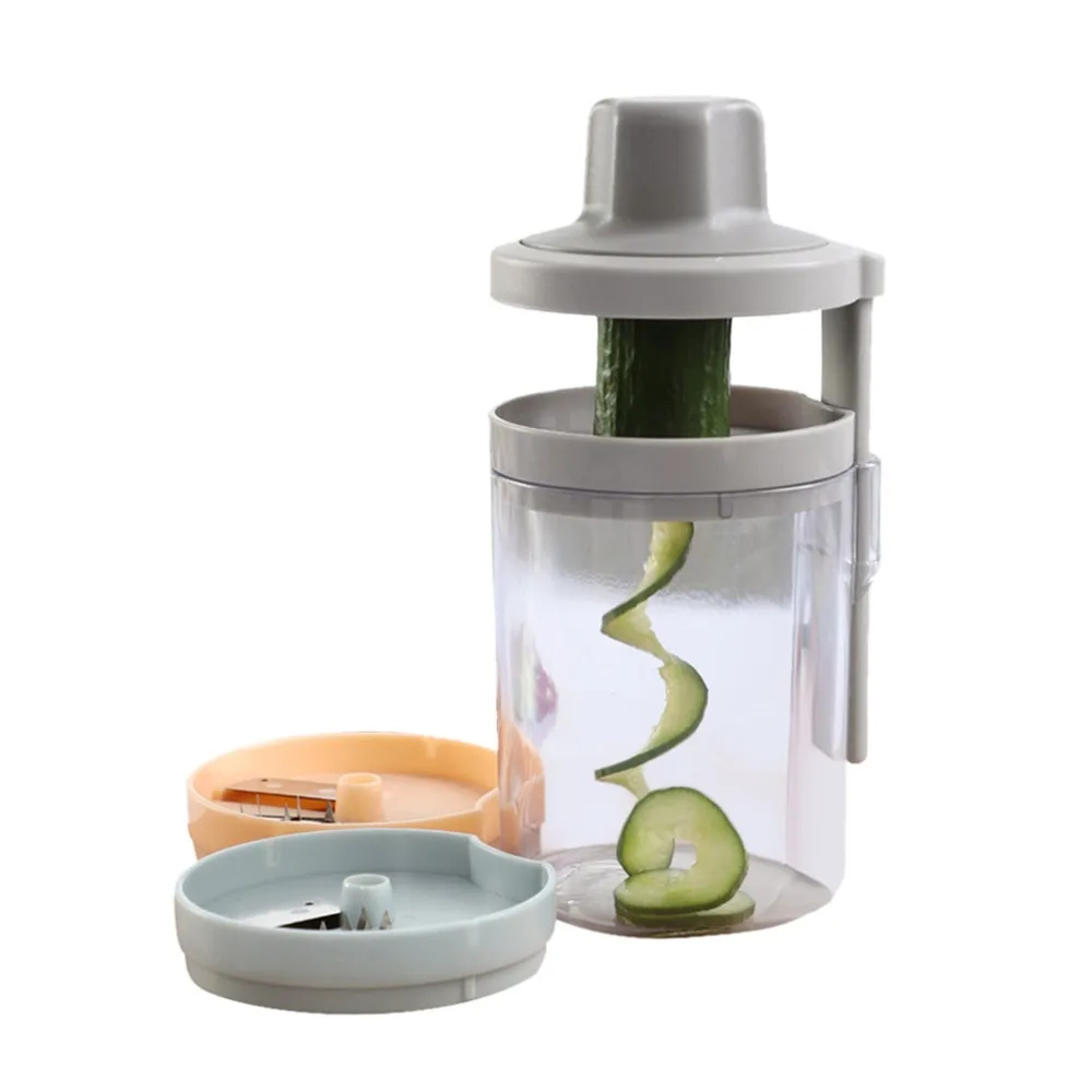 Handheld Spiralizer 3 In 1 Manual Whirling Grater Vegetable Slicer Kitchen Tool Gadget Inteligentes cuisine Outils Accessory HH4