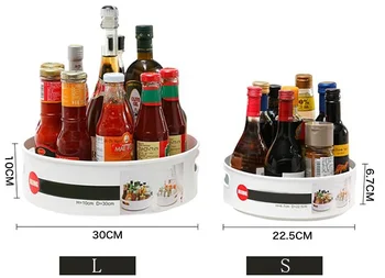 

Practical Kitchen Multi-functional anti-skid rotating storage tray Display Plastic Rotary Kitchen Bathroom Party Shelf Organizer