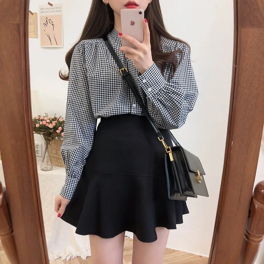 S XL новая короткая юбка размера плюс Корейская черная женская школьная на молнии