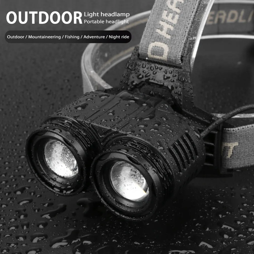 &nbsp;2pcs-XM-L-T6- LED-Headlamp-Headlight-Camping-Light-Zoom-head-flashlight-wearing-rechargeable-light-Head- Lamp-Torch-Hunting-Fishing-Light(5)