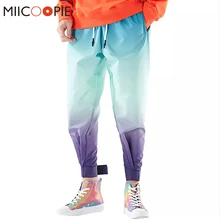 Градиентные контрастные цвета брюки карго мужские хип-хоп Уличная одежда размера плюс Джоггеры мужские спортивные брюки Модные мужские тренировочные брюки