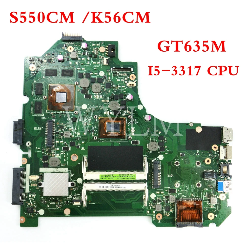 S550CM / K56CM GT635M I5-3317 Процессор материнская плата REV2.0 для ASUS A56C K56C S56C Материнская