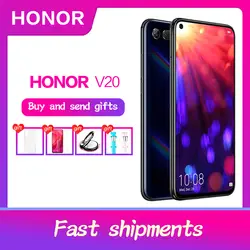 Huawei Honor V20 смартфон NFC Быстрая зарядка мобильного телефона жидкостного охлаждения Kirin 980 Android 9,0 6,4 дюйма Экран 4000 mAh Батарея