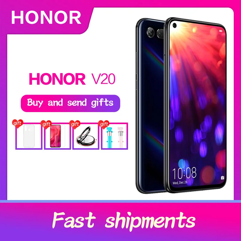 Honor V20 смартфон NFC Быстрая зарядка мобильный телефон жидкостное охлаждение Kirin 980