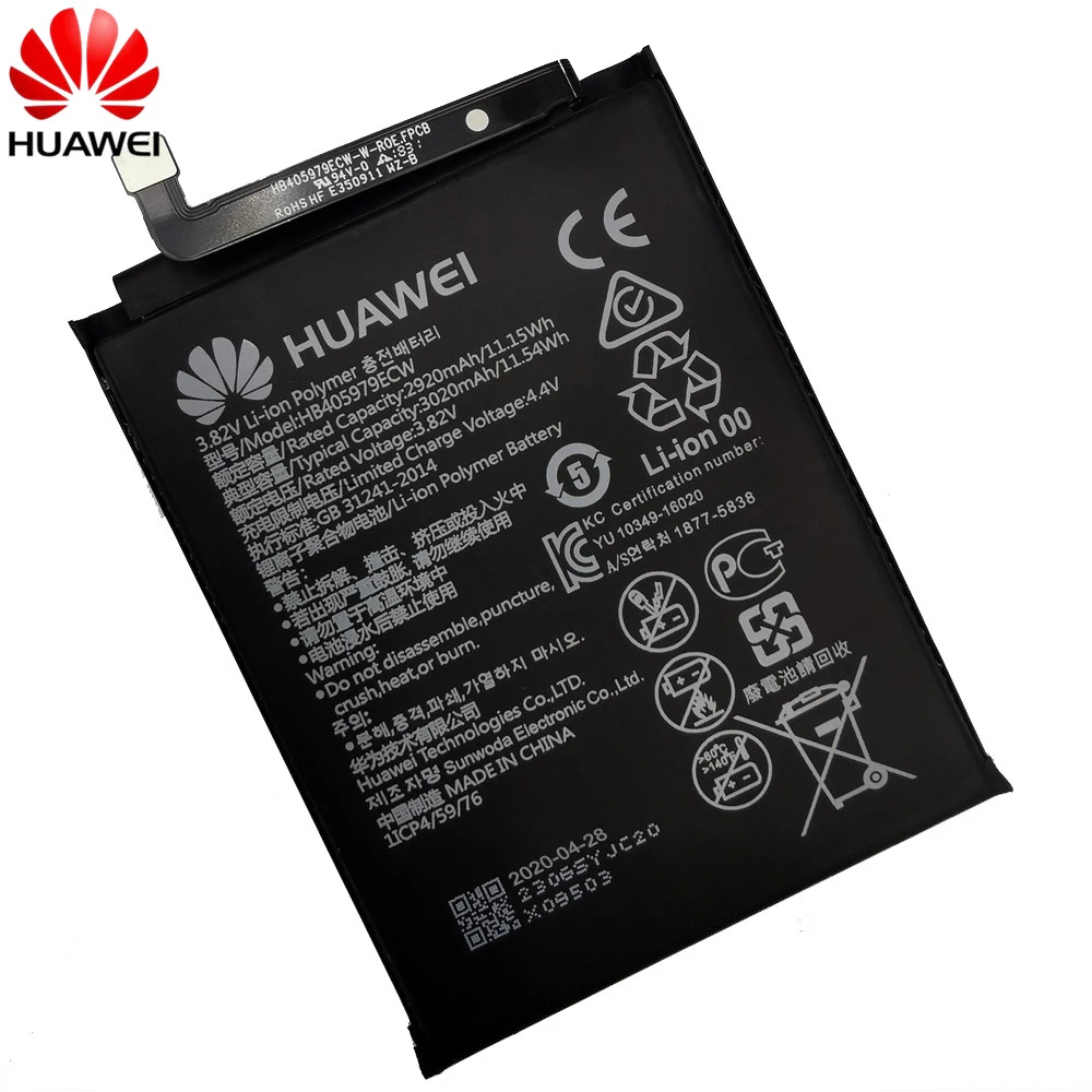 Оригинальный 3020 мА/ч HB405979ECW батарея для Huawei honor 6A Honor 8A DLI AL10 AL10B TL20 L22 JAT LX3 LX1 L41 L29