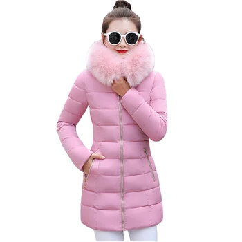 

Winter Warm Parkas New Fashion Thick Cotton Padded Jackets Women Casual Long Coats With Fur Hooded Plus Size Outerwear