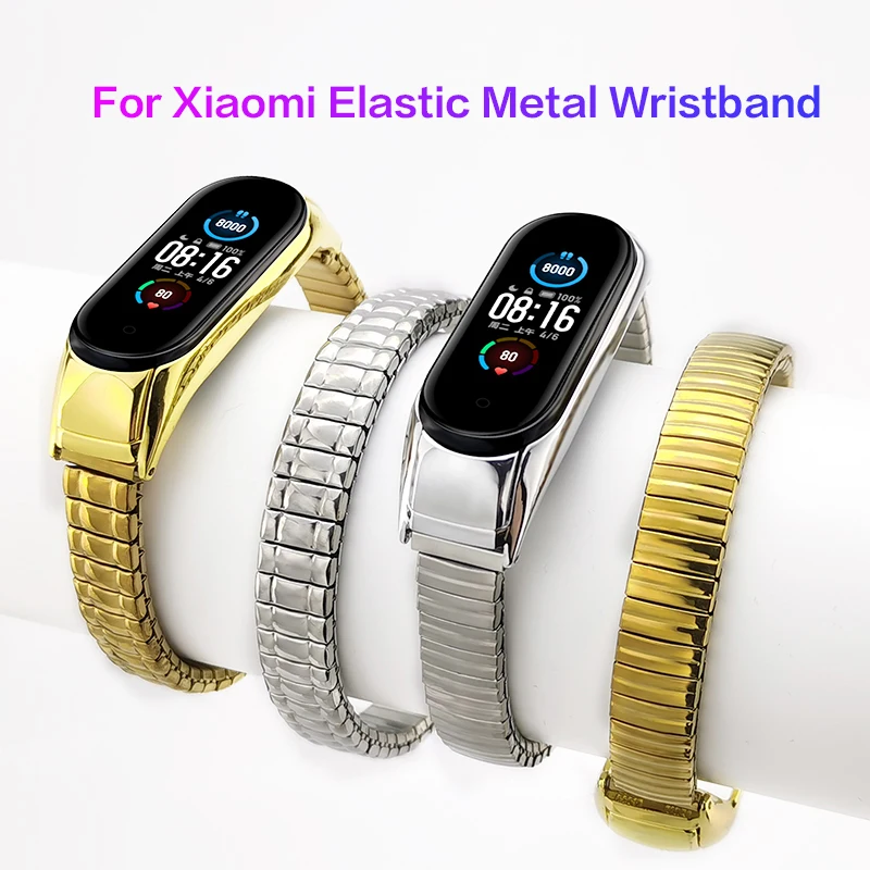 Эластичный браслет для Xiaomi Mi Band 3/4 наручный металлический из нержавеющей стали |