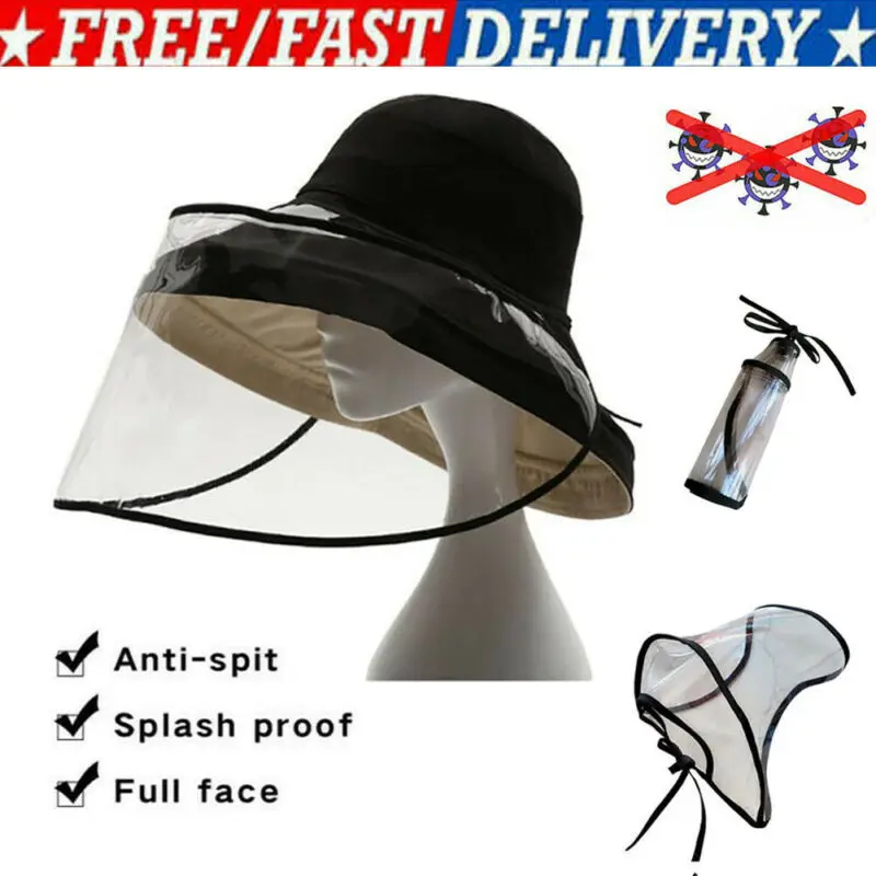 

Adjustable Anti Droplet Full Face Covering Cap Protective Cover Shield Bandage Hats Caps A