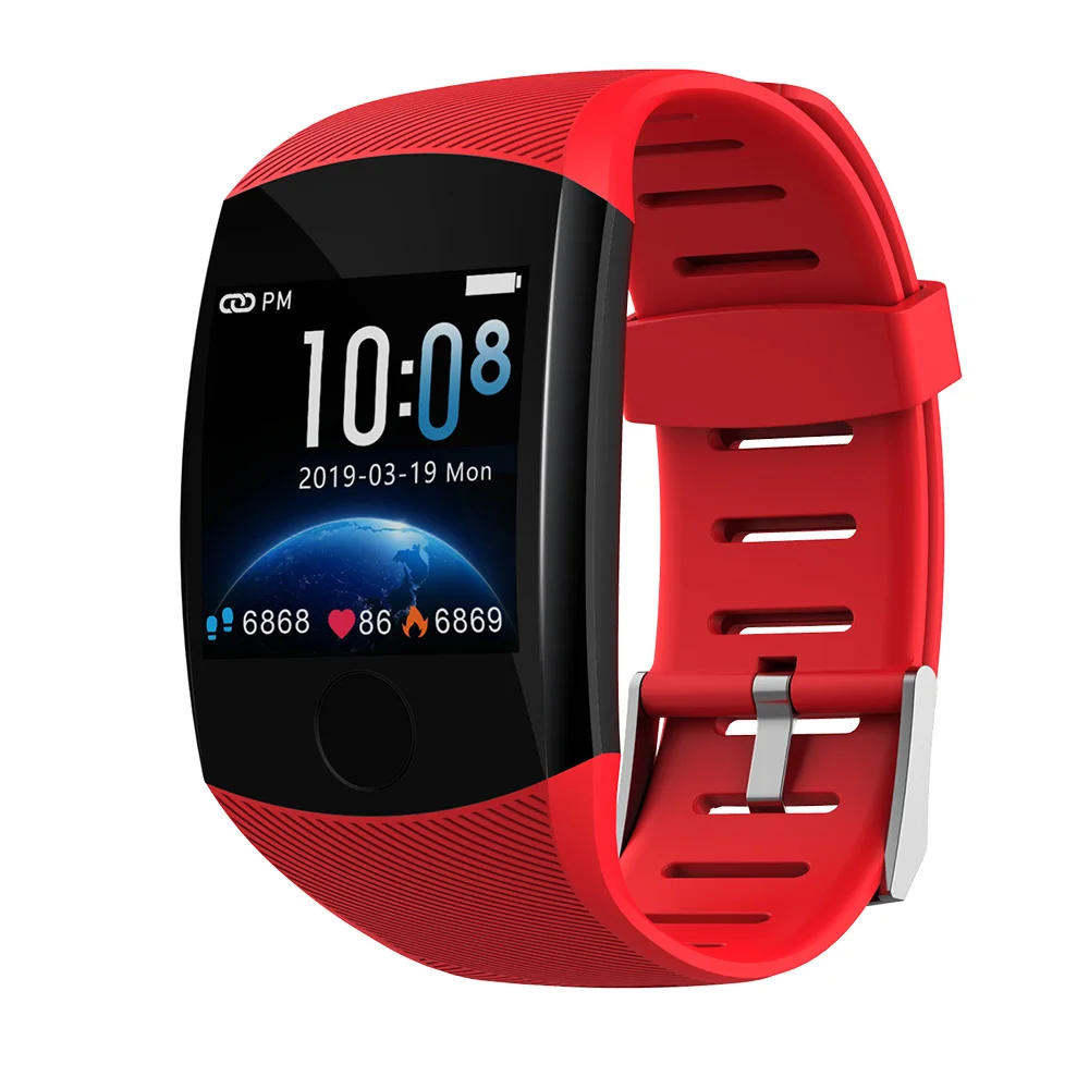Red. Makibes B01 смарт-браслет для мужчин и женщин Bluetooth фитнес-трекер Браслет ip67водонепроницаемые Смарт-часы кровяное давление цветной пользовательский браслет - Цвет: Red.