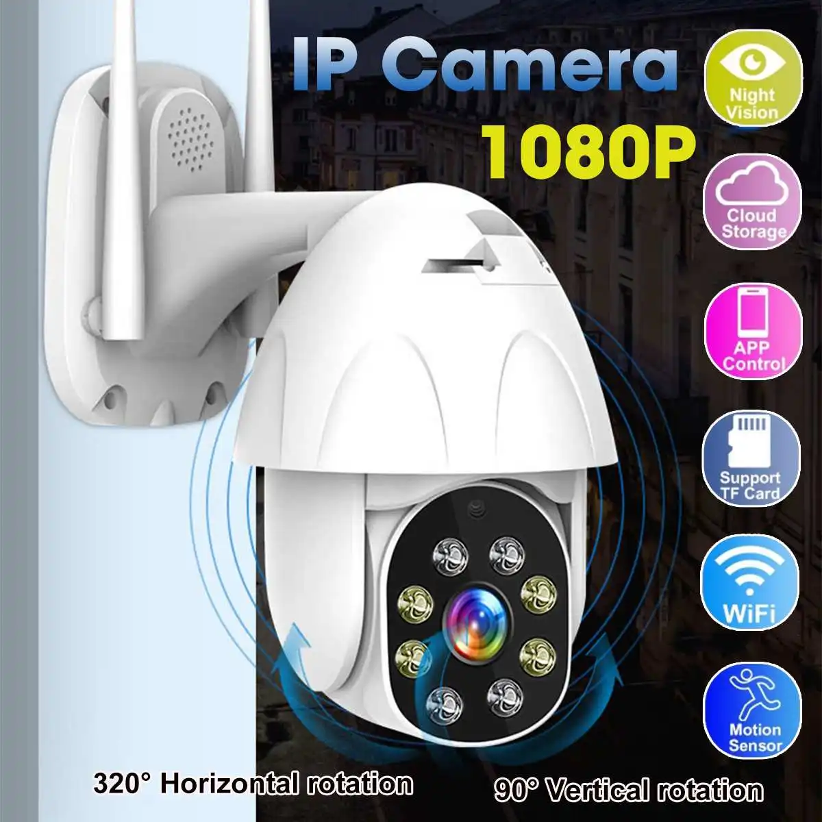 

INSMA 1080P Full-HD PTZ IP Camera WiFi Dome Outdoor Speed Auto Camera CCTV Security Camera Network IR Home Surveillance Camera