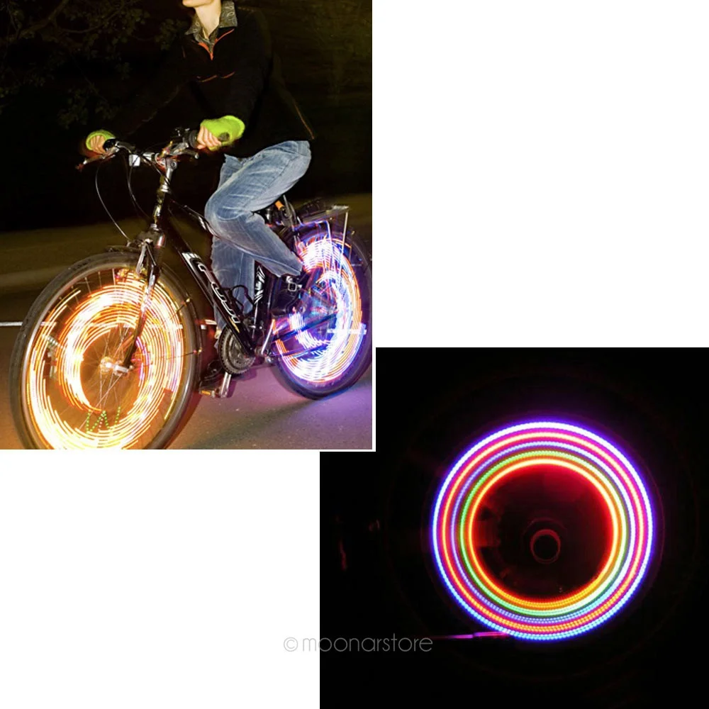 Discount Bike Bicycle Cycling Car Tyre Wheel Neon  Firefly Spoke LED Light Lamp 5LED Colorful Light Lamp for Night Cycling 8