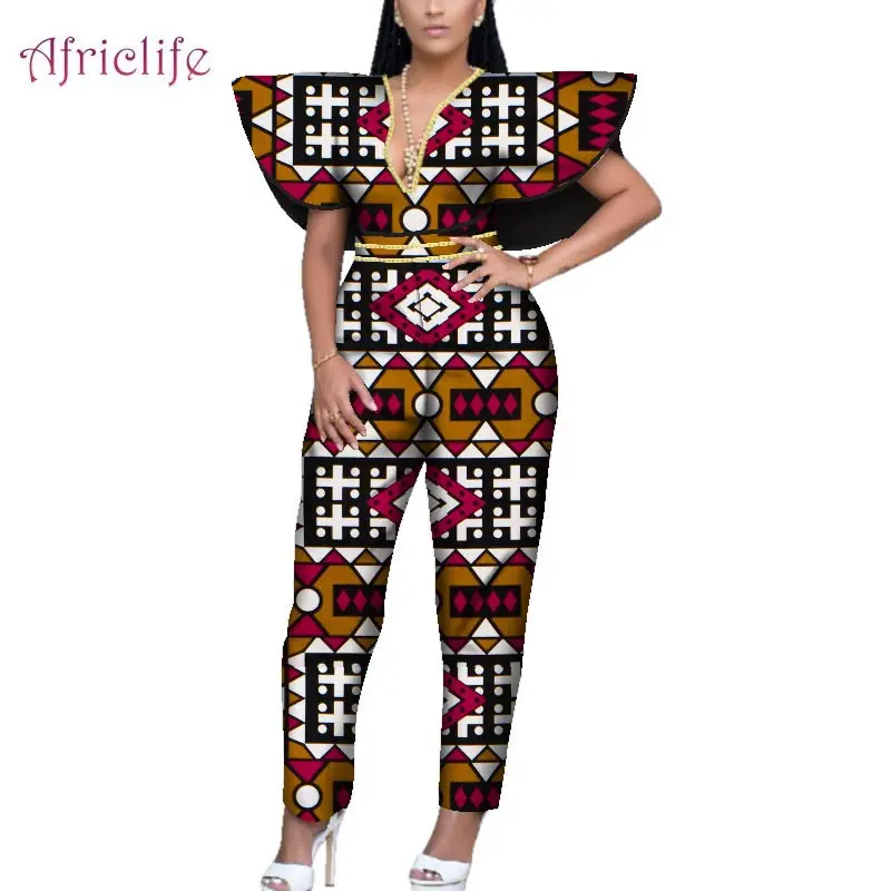 Модный женский комбинезон в африканском стиле Одежда Женский Длинный Dashiki