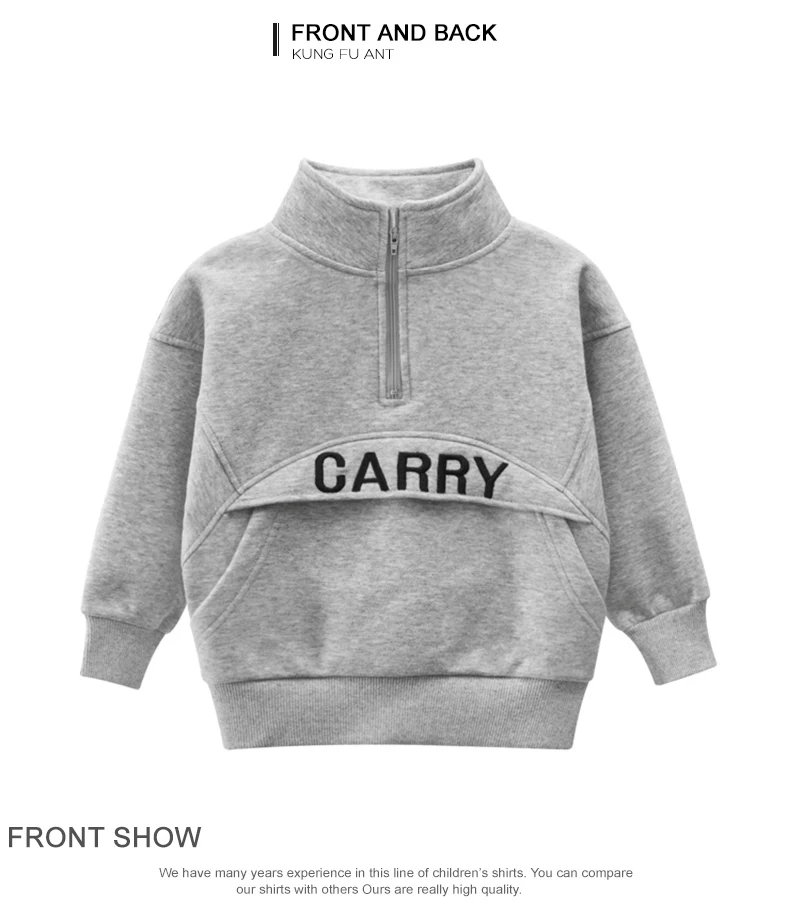 New GFMY Brand Spring Autumn Stand Collar Embroidered letters Leisure Children's sweatshirt Red 24M Baby Top