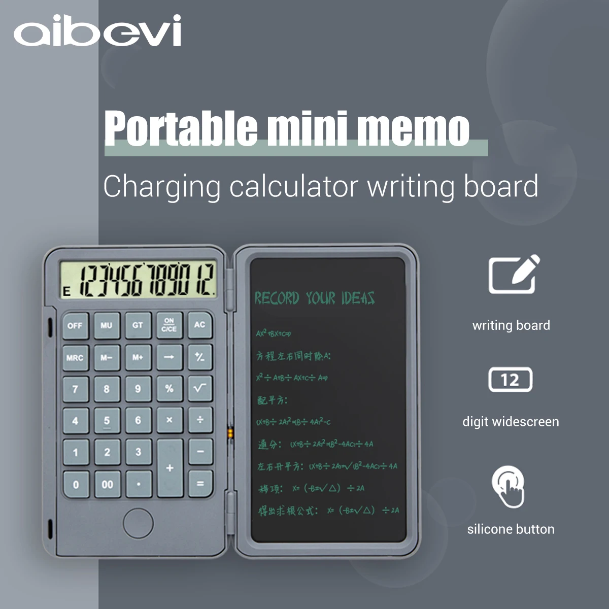 Aibevi-Tableta de escritura LCD creativa de 6,5 pulgadas, con calculadora, dibujo Digital, tableta electrónica de escritura a mano, tablero gráfico de mensajes