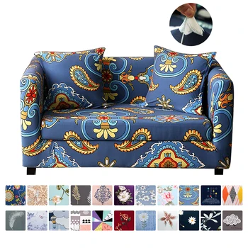 

1/2/3/4 Seater Sofa Cover With Pillow Case Spandex Elastic Slipcovers Stretch Cover For Sofa Furniture Protective Couch Cover