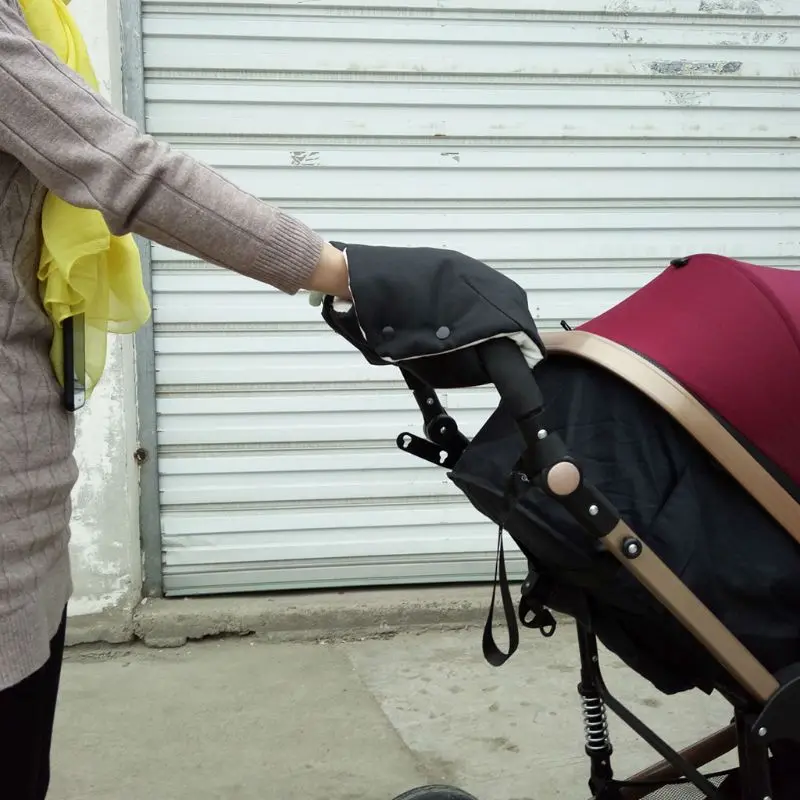 Зимняя Толстая плюшевая Водонепроницаемая детская коляска муфта для рук детская коляска для новорожденного руля для родителей ветрозащитные перчатки варежки сумка теплая