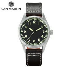 ^^Best Offers San Martin Watch Pilot Vintage Leather Strap Waterproof Luminous Machine / Quartz Men's Watch ^^Best Offers San Martin Watch Pilot Vintage Leather Strap Waterproof Luminous Machine / Quartz Men's Watch
