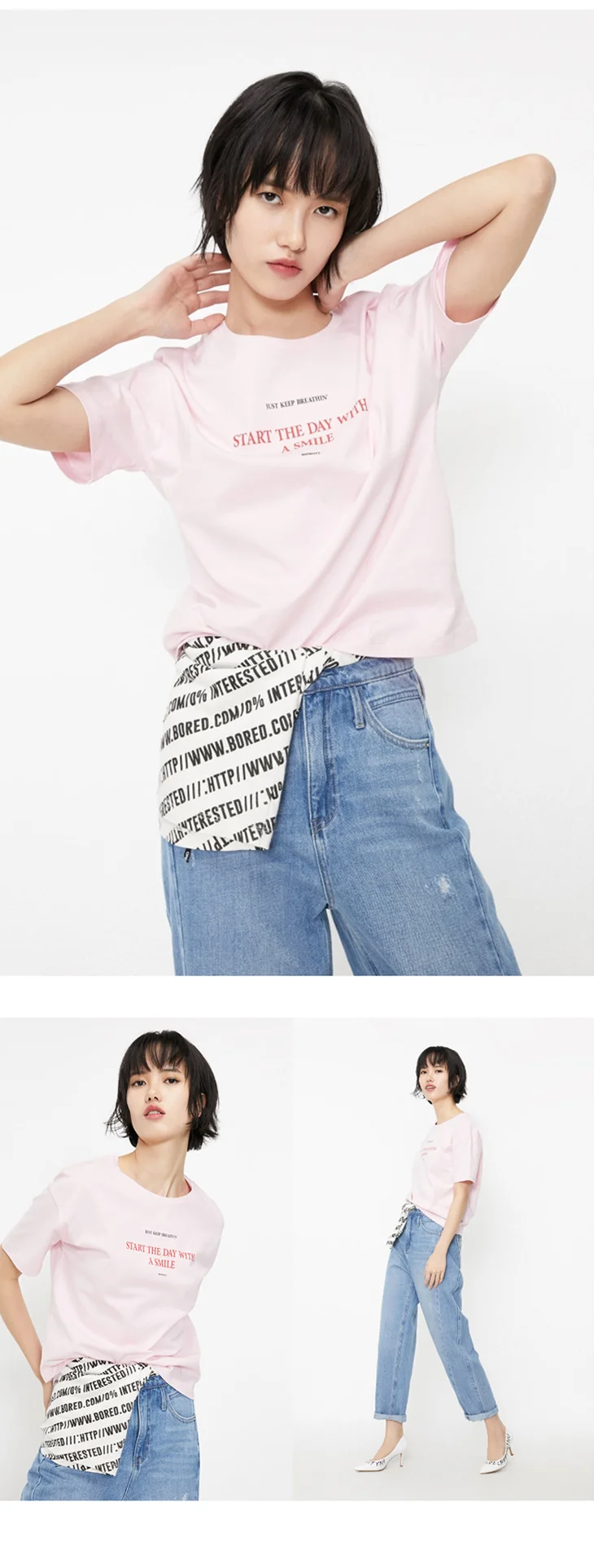 ONLY Women's Letter Print Short-sleeved T-shirt | 120101578