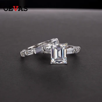 

OEVAS 100% 925 Sterling Silver Sparkling Emerald Citrine Sapphire Ruby Topaz Gemstone Wedding Engagement Ring Party Fine Jewelry