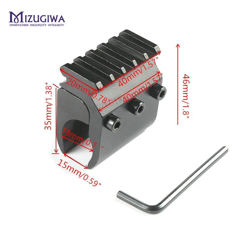 

MIZUGIWA Tactical 20mm Picatinny Rail Weaver Base Adapter Hunting Rifle Gun Scope Converter Laser Sight Base Flashlight Mount