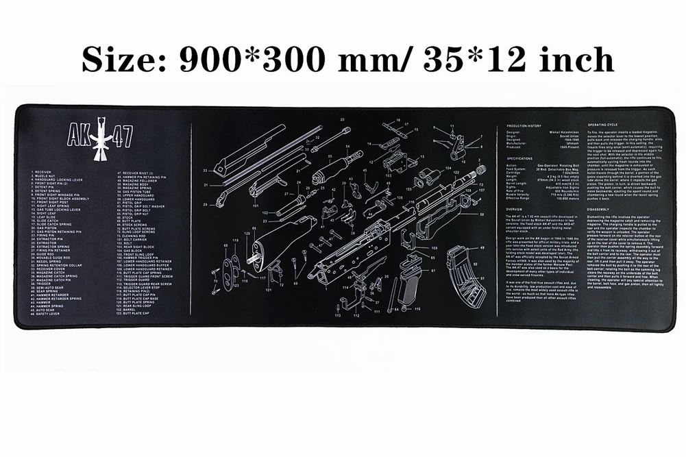 Водостойкий пистолет резиновый коврик для чистки Glock 1911 Beretta HK USP SIG P226 AR15 AK47 Remington с армирующими частями список коврик для верстака