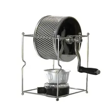 Домашняя ручная сушильная машина для бобов, ручная машина для жарки кофейного зерна, маленькая роликовая машина для выпечки из нержавеющей стали HB01