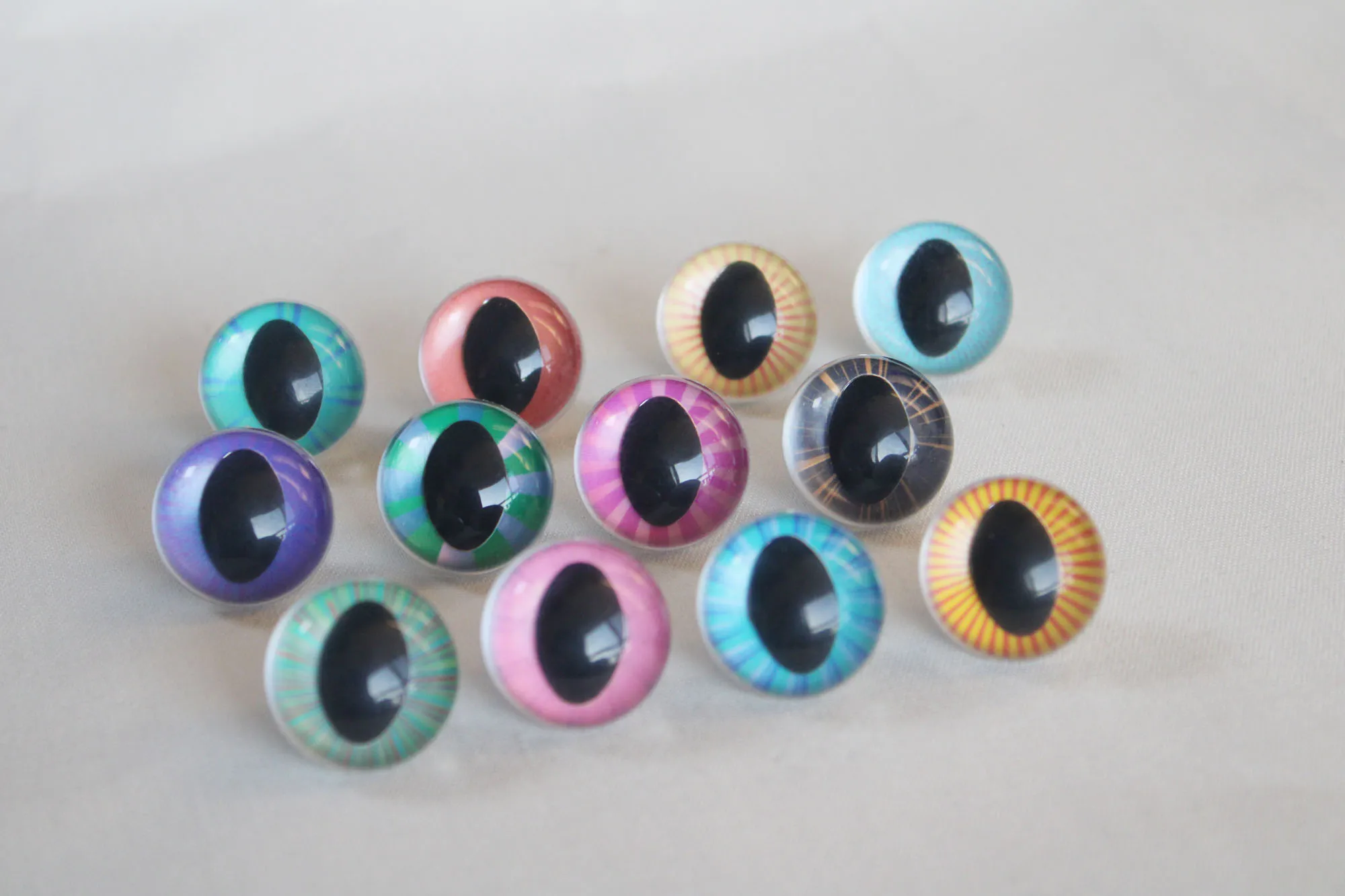 NEW  EYES 20pcs 12mm 13 14 15 18 25mm  clear crystal safety toy cat eyes  +hand washer--color -size  option--X12A 17