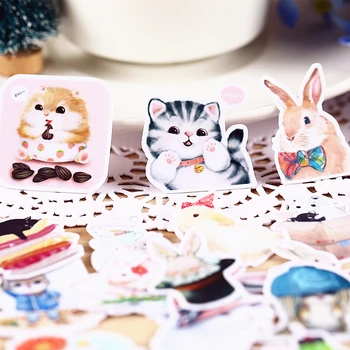 

35Pcs/Set Cute Cartoon Animals Cat Sticker DIY Craft Scrapbooking Album Junk Journal Planner Decorative Stickers