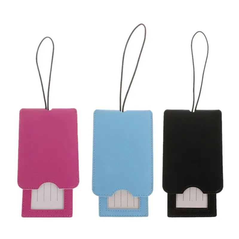 

Creative Leather Luggage Tags Labels Strap Name Address ID Suitcase Bag Baggage Travel