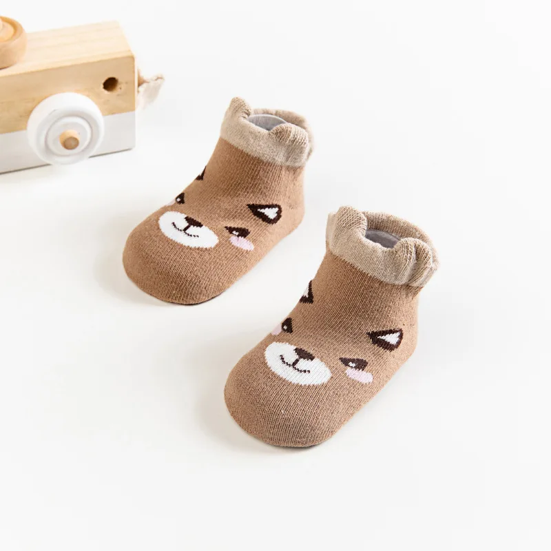 Новые От 0 до 3 лет, новые мягкие хлопковые носки для малышей с резиновой подошвой, милые носки-тапочки с рисунком животных для маленьких мальчиков и девочек короткие носки - Цвет: 8