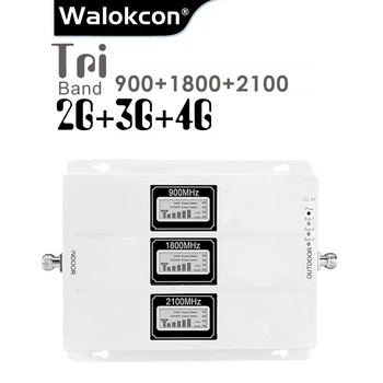 

Walokcon 2g 3g 4g GSM Signal Repeater 900 1800 2100 GSM WCDMA UMTS LTE Cellular Booster 900/1800/2100mhz Tri Band Amplifier B3