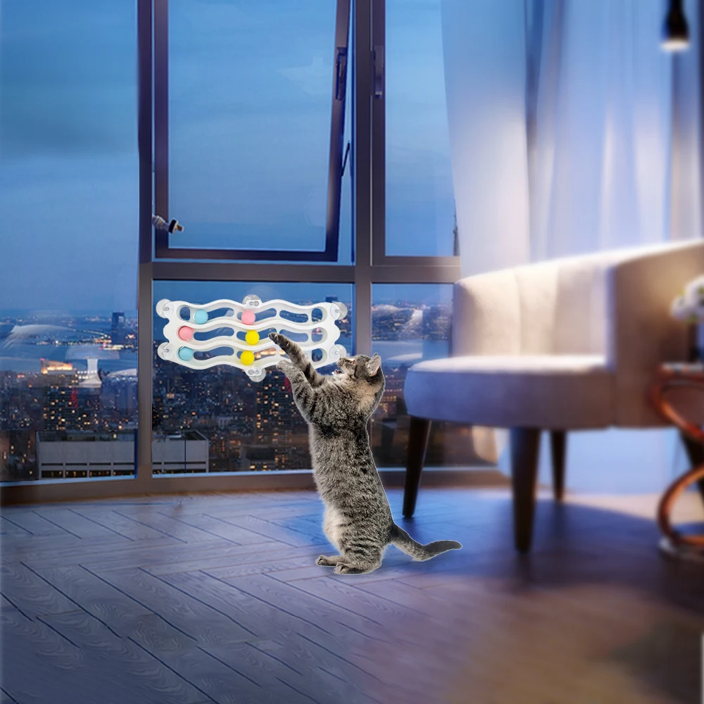 3-layer Kitten Tunnel Toy Track Balls Pet Interactive Toys Wall Adsorption Playing With Suction Cup Cat | Дом и сад