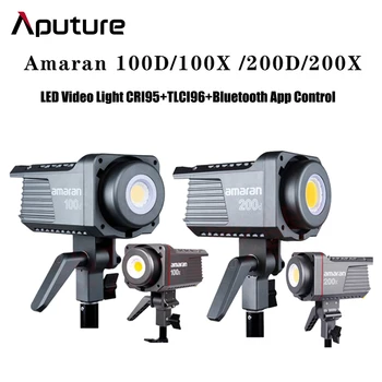 Aputure Amaran LED 비디오 사진 조명, 2700-6500K 카메라 사진 조명 호환-블루투스 앱 제어, 100D, 200D, 100X, 200X