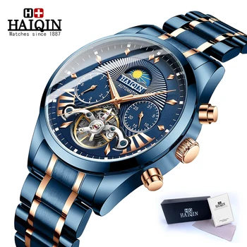 

New HAIQIN Men's Mechanical Watches Automatic Mens watches Top Brand Luxury watch men WristWatch Military Relogio Masculino 2019
