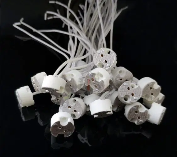 G5.3 GU5.3 MR16 G5.3/GU5.3/MR16 керамический держатель кварцевой лампы, розетки, силиконовый провод, 10 см аксессуары для освещения - Color: G5.3 GU5.3 MR16